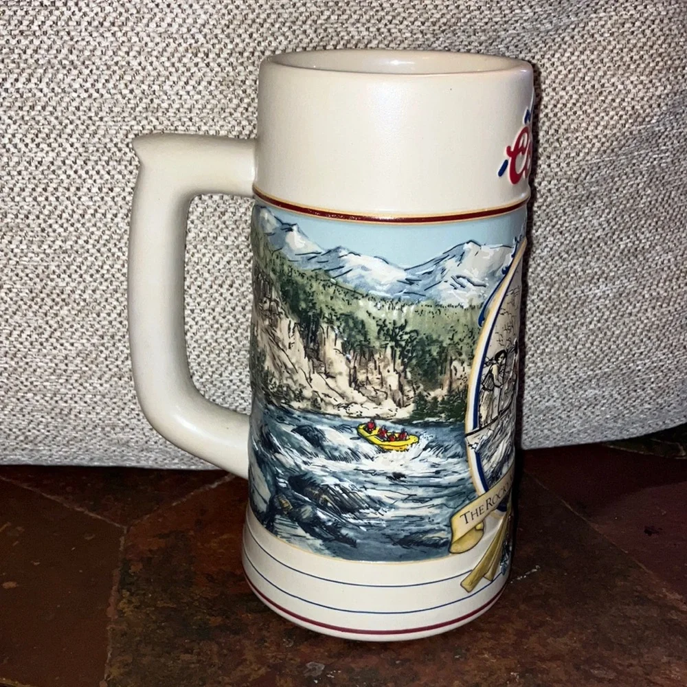 1992 Coors Beer Stein Rocky Mountain Legend‎ Series Beautiful Textured Scenery